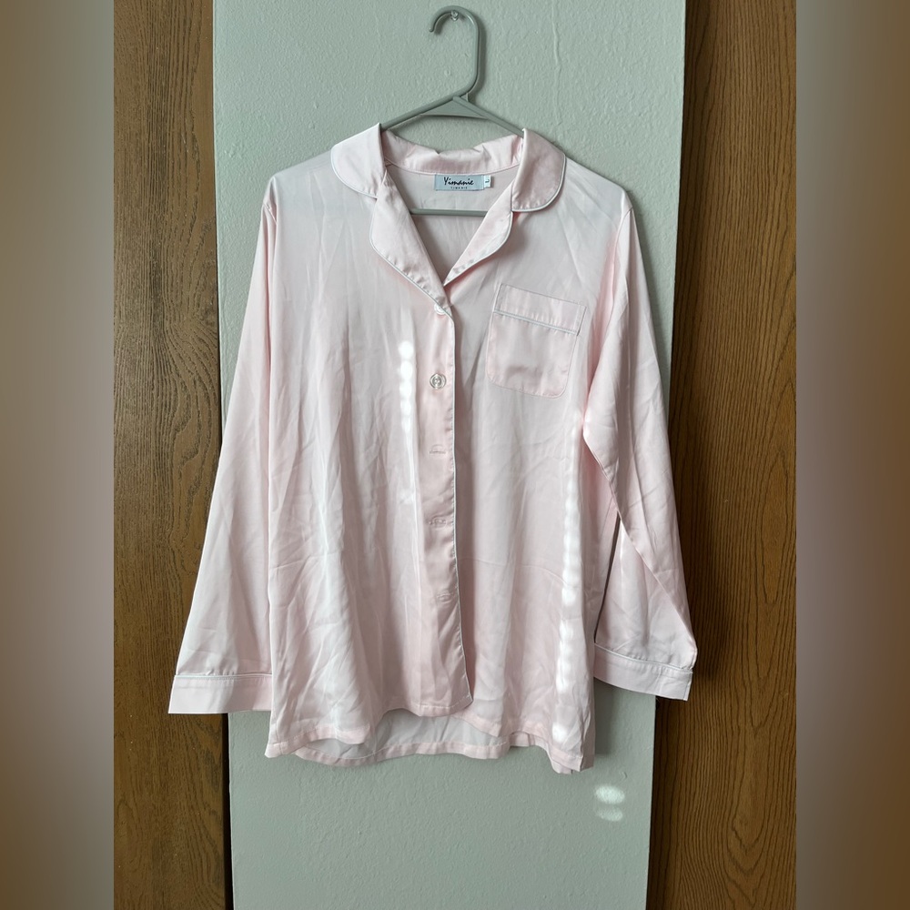 Soft Pink Satin Pajama Set